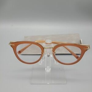 TIJN Eyewear T1198 Cat Eye Eyeglasses Peach Gold Frames 47-20-140 C3